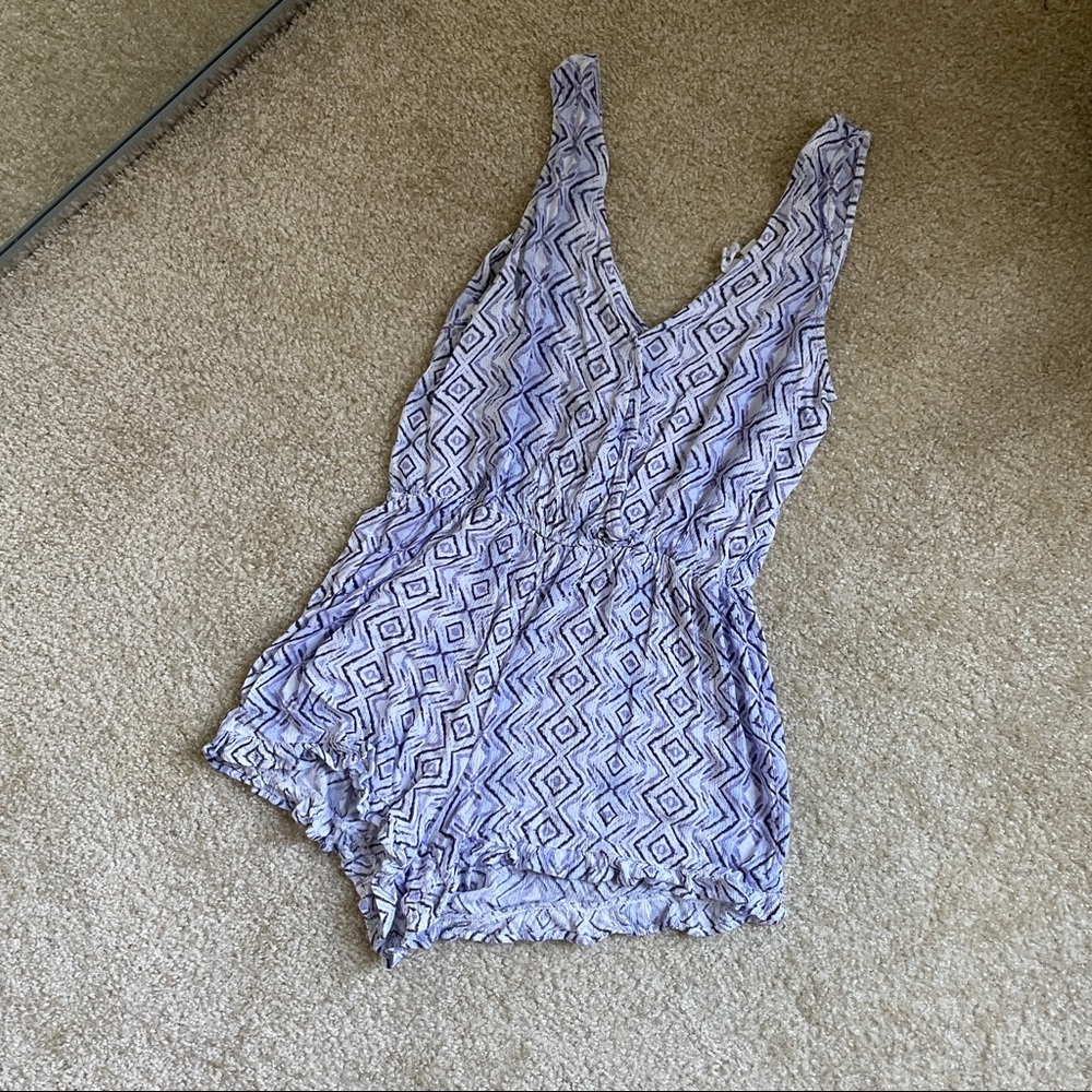 Purple white Romper
